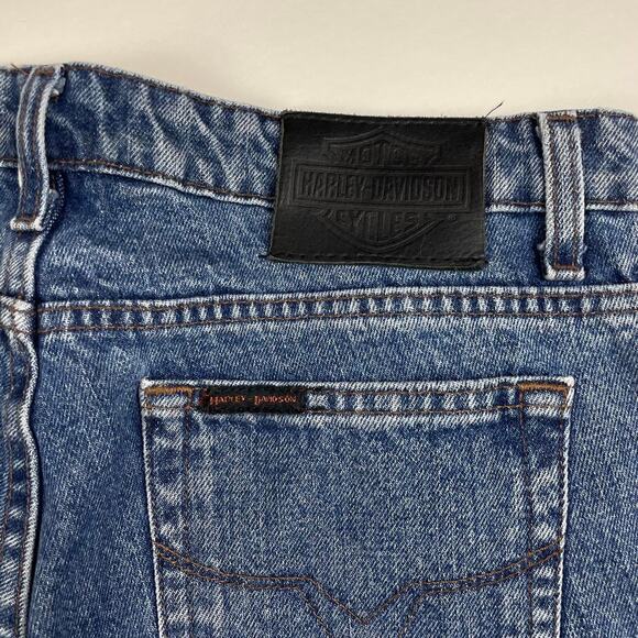 Vintage Harley Davidson Motorcycle Biker Denim Blue Women’s Jeans Size 10 - Picture 4 of 7